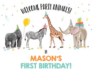 Welcome Sign Party Animals design preview
