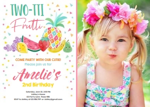 Birthday Invitation Fruit Faces V1 - With Photo design preview