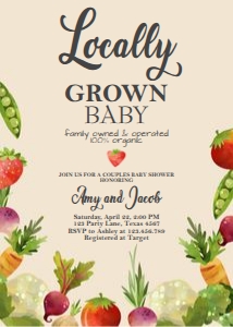 Baby Shower Invitation Farmers Market Brown design preview
