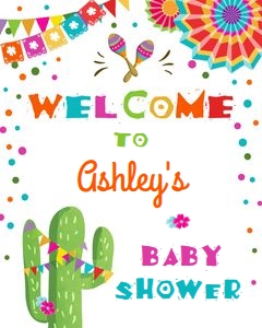 Welcome Sign Baby Shower Fiesta design preview