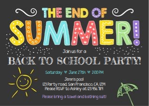 Back to School Party Invitation Chalk Red design preview