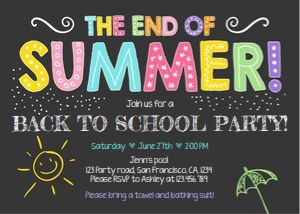 Back to School Party Invitation Chalk Pink design preview