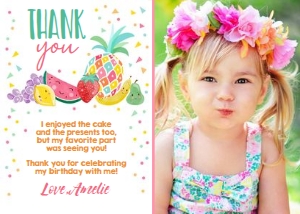 Thank You Card Fruit Faces - With Photo design preview