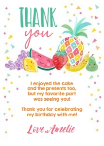 Thank You Card Fruit Faces design preview