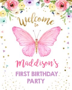 Welcome Sign Butterfly design preview