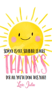 Teacher Thank You Tags Sun design preview