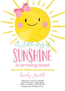 Baby Shower Invitation Sunshine Girl design preview