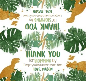 Treat Bag Toppers Gold Dinosaur Boy design preview