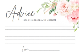 Advice for the Bride and Groom Card Botanical Flowers design preview