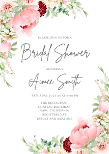 Bridal Shower Botanical Flowers v1 design preview