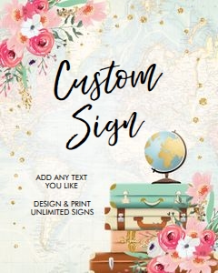Custom Sign Floral 8x10 design preview