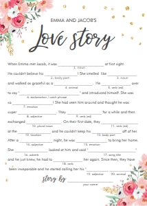 Bridal Shower Game Mad Lips Love Story Floral design preview