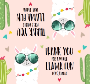 Treat Bag Topper Llama Pink design preview