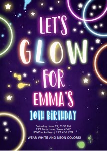 Birthday Invitation Glow design preview