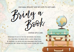 Bring a Book Travel Adventure Suitcases design preview