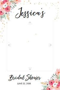 Photo Booth Frame Travel Floral Pink design preview