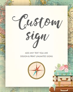 Editable Custom Sign Travel design preview