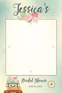 Photo Booth Frame Travel Suitcases Map design preview