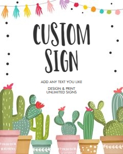Editable Custom Sign Cactus design preview