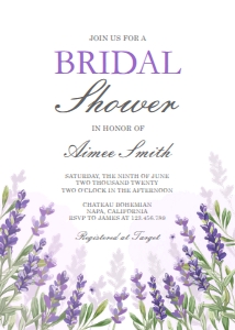Bridal Shower Invitation Lavender v2 design preview