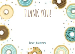 Thank You Card Donut Blue Write design preview