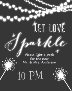 Let Love Sparkle Wedding Sign design preview