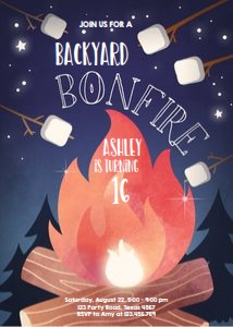 Birthday Invitation Bonfire design preview