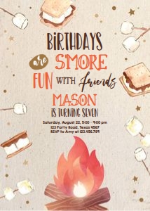 Birthday Invitation Smore Fun v1 Kraft design preview
