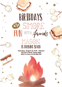 Birthday Invitation Smore Fun v1 White design preview