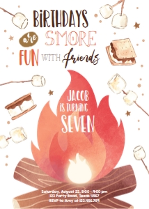 Birthday Invitation Smore Fun v2 White design preview