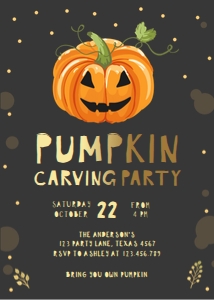 Pumpkin Carving Party Invitation Chalk design preview