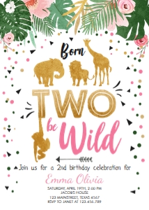 Birthday Invitation Safari Two Wild design preview