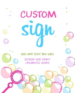 Sign Bubbles Pink 8x10 design preview