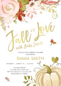 Baby Shower Invitation Fall in Love White Light design preview