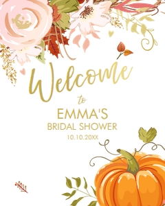 Welcome Sign Orange Pumpkin White design preview