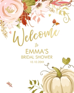 Welcome Sign Pumpkin Light White design preview