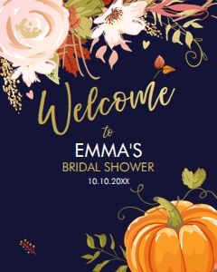 Welcome Sign Pumpkin Orange Navy design preview