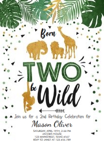 Birthday Invitation Born to be Wild Boy design preview