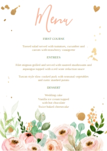 Menu Card Floral design preview