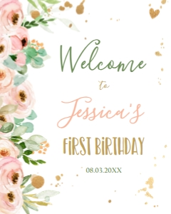 Welcome Sign Floral design preview
