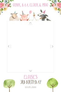 Photo Booth Frame Farm Pink design preview