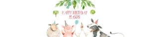 Water Bottle Labels Farm Animals Boy White design preview