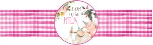 Milk Bottle Labels Farm Animals Dark Pink design preview