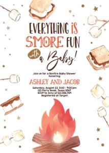 Baby Shower Invitation Smore: Baby Shower Invitation Smore White