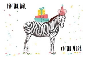 Pin the Tail on The Zebra sign 24x36" design preview
