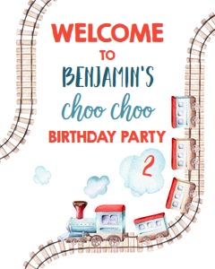 Welcome Sign Train Rails design preview