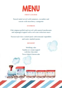 Menu Card Train design preview