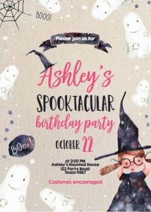 Birthday Invitation Spooktacular Grey design preview