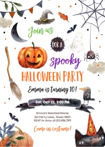 Halloween Invitation White design preview