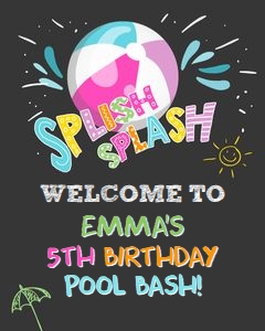 Welcome Sign Pool Party Girl design preview